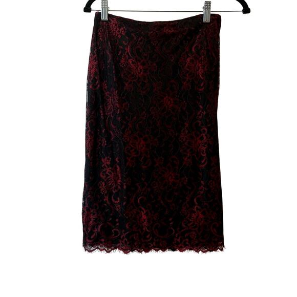Finity Studio Dresses & Skirts - Finity Studio Women's Black Red 100% Skirt Floral Print Back Zip Lined Size 6